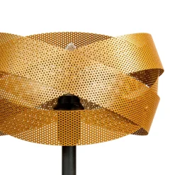 Domiluce Bordlampe Tornado, sort/guld, metal, Ø 26 cm, E14