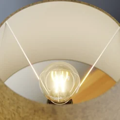 Bordlampe Vera, stofskærm og sten-dekor, 38 cm^ONLI Outlet