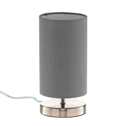Bordlampen Claire med grå stofskærm^Brilliant Hot