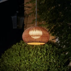 Bover Udendørs Pendellamper>LED-hængelampe Garota, stik grafitbrun/brun