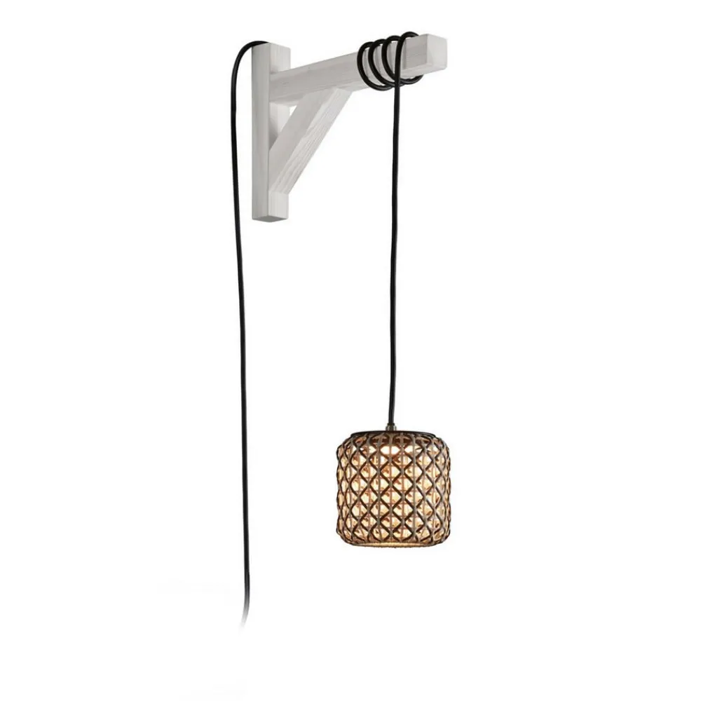 Bover Udendørs Pendellamper>Nans S/16/H LED-hængelampe, stik, brun