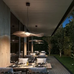 Bover udendørs hængelampe Mediterránia, brun, Ø 105 cm