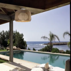 Bover Udendørs Loftlamper>udendørs loftlampe Fora, naturhvid/beige, Ø 50 cm