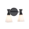 Elstead Bowtie væglampe til badeværelset, mat sort, 2 lk