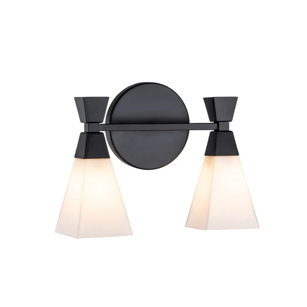 Elstead Bowtie væglampe til badeværelset, mat sort, 2 lk