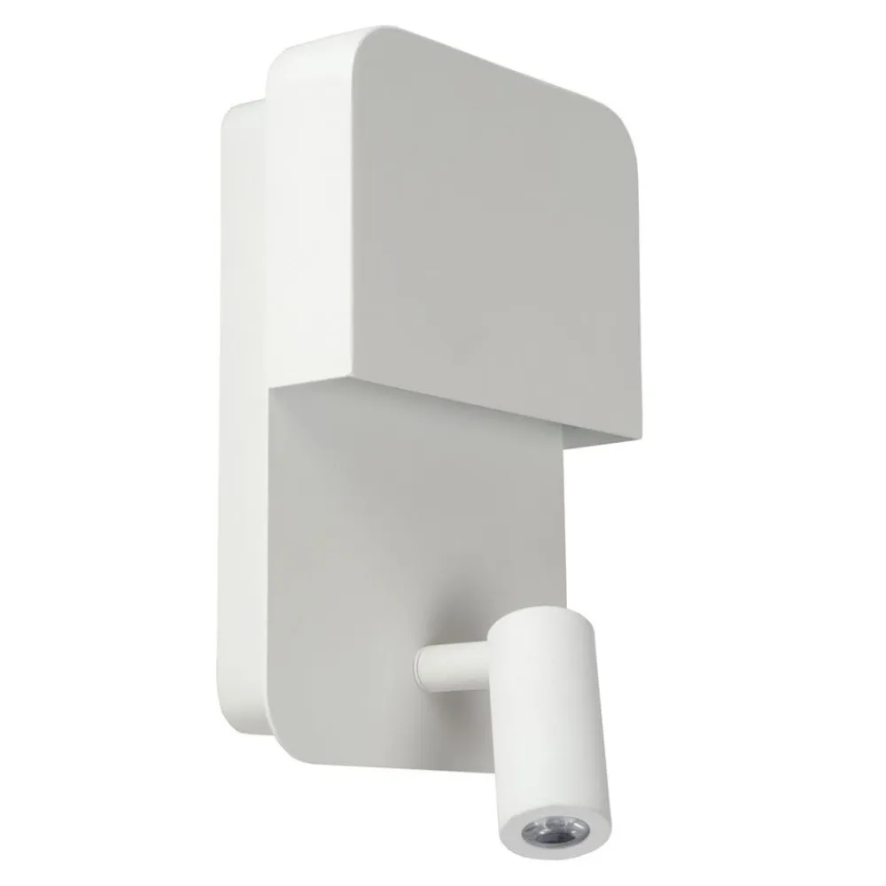 Lucide Boxer LED-væglampe med spot, hvid