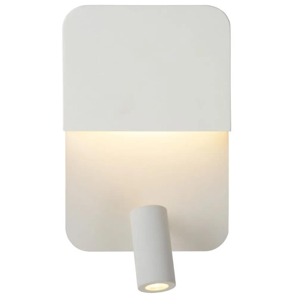Lucide Boxer LED-væglampe med spot, hvid