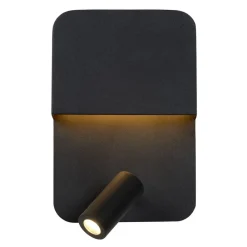 Lucide Boxer LED-væglampe med spot, sort