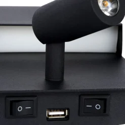 Lucide Boxer LED-væglampe med spot, sort