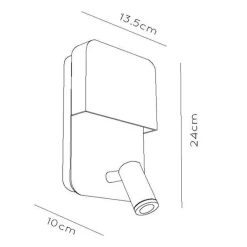 Lucide Boxer LED-væglampe med spot, sort