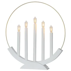 STAR TRADING Brace LED-lysestage, 5 lyskilder, hvid/guld