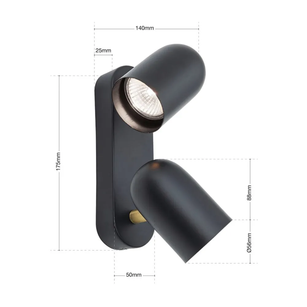 ORION Bradley væglampe 2 lyskilder, drejelig