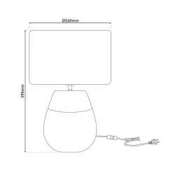 Näve Bronco bordlampe, beige, keramik/kunstlæder, højde 39 cm