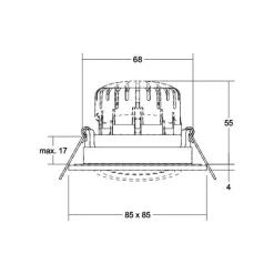 BRUMBERG Loftlamper|Indbygningsspots>BB25 indbygningsspot IP65 RC tilslutningsdåse struktureret hvid