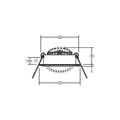 BRUMBERG BB03 LED-indbygningsspot, on/off-tilslutningsdåse krom