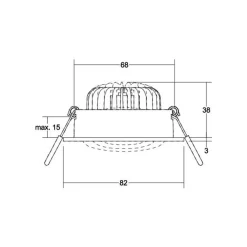 BRUMBERG Indbygningsspots>BB34 RC driver rund tilslutningsboks struktureret sort