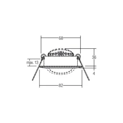 BRUMBERG Indbygningsspots>BB03 Spot rund RC-dim tilslutningsdåse, 3-delt struktureret hvid
