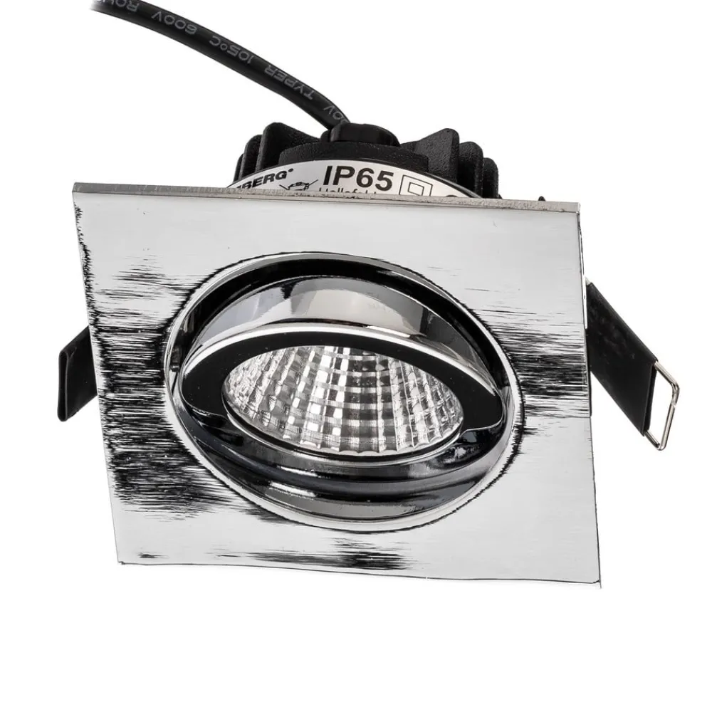 BRUMBERG indbygningsspot IP65 kantet, kobles, krom