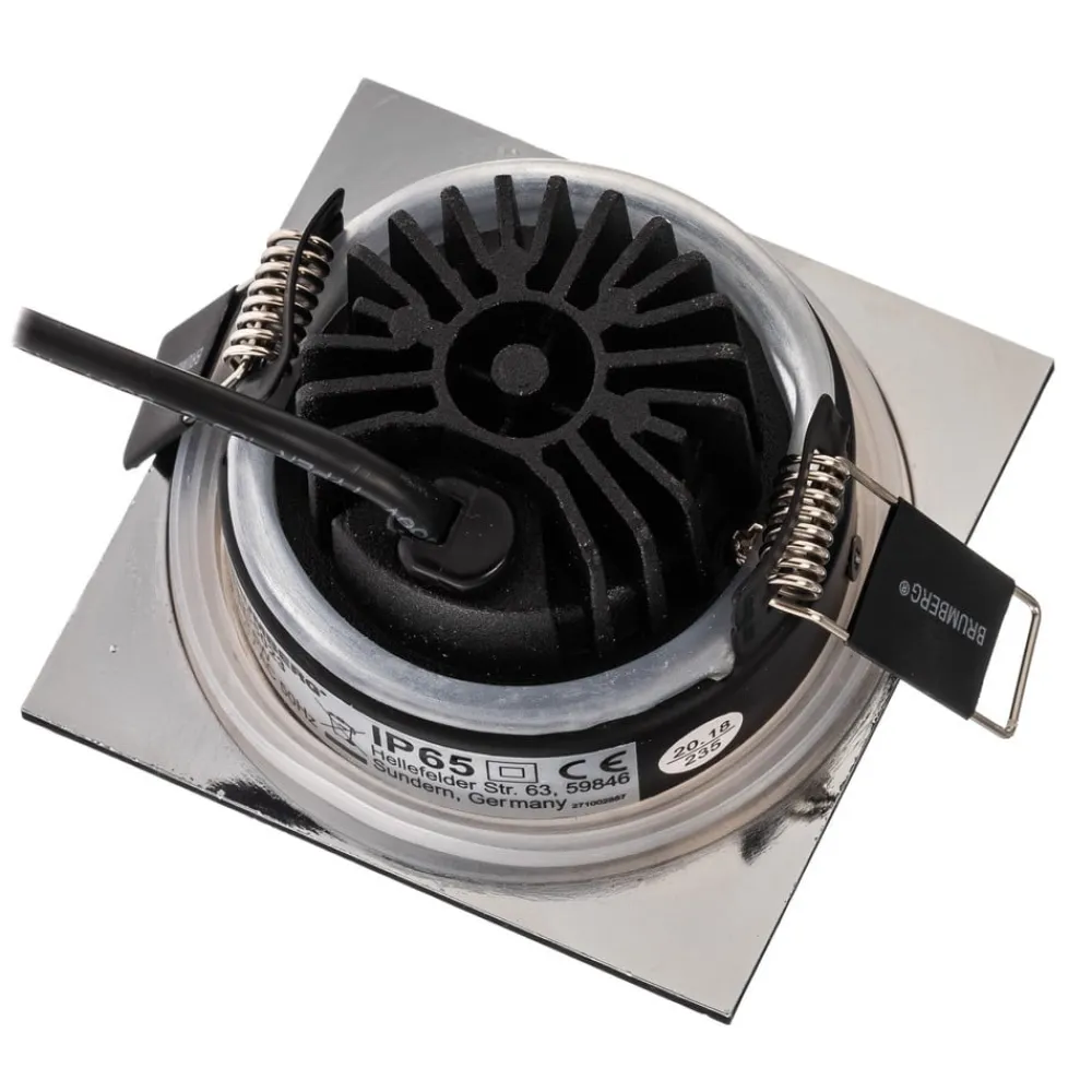 BRUMBERG indbygningsspot IP65 kantet, kobles, krom