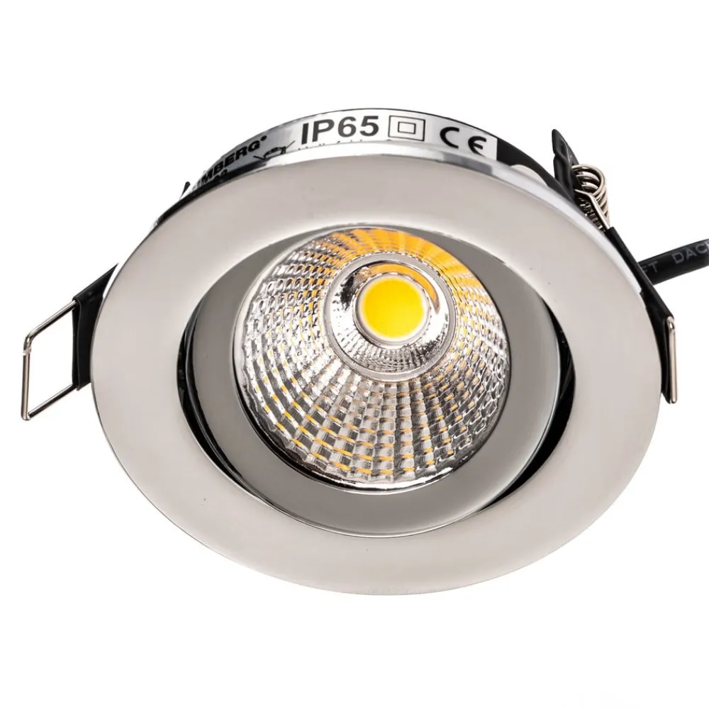 BRUMBERG Loftlamper>indbygningsspot IP65 rund kan kobles krom