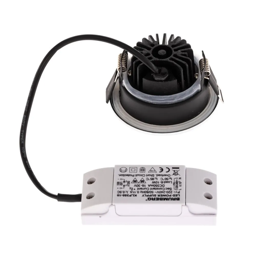 BRUMBERG Loftlamper>indbygningsspot IP65 rund kan kobles krom