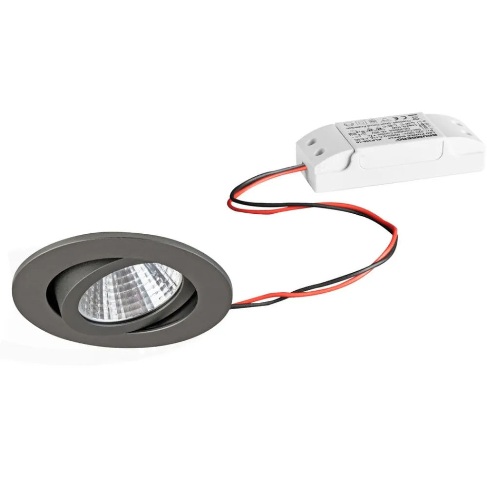 BRUMBERG Loftlamper>indbygningsspot IP65 rund, kobles, titan
