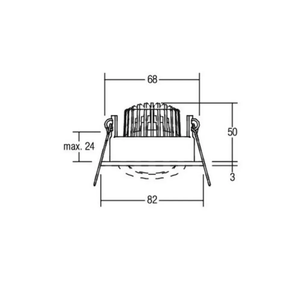 BRUMBERG Loftlamper>indbygningsspot IP65 rund, kobles, titan