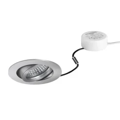 LED indbygningsspot Tirrel-R, RC, rund driver, mat aluminium^BRUMBERG Discount