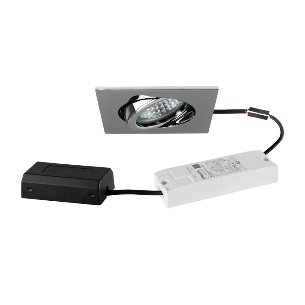 BRUMBERG LED indbygningsspot Tirrel-S, DALI, tilslutningsboks, krom