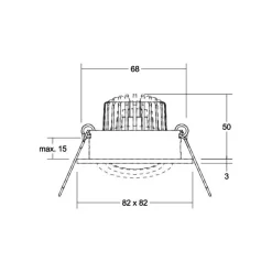 LED indbygningsspot Tirrel-S, dæmpbar, krom^BRUMBERG