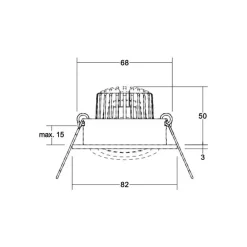 BRUMBERG LED indbygningsspot Tirrel-R, dæmpbar, mat aluminium