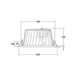 BRUMBERG LED-indbygningsdownlight Lydon Maxi, hvid, DALI, 4.000 K