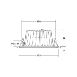 BRUMBERG LED-indbygningsdownlight Lydon Midi, hvid, DALI, 4.000 K