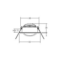 BRUMBERG Indbygningsspots>LED-indbygningsspot BB09 on/off, tilslutningsboks, stål