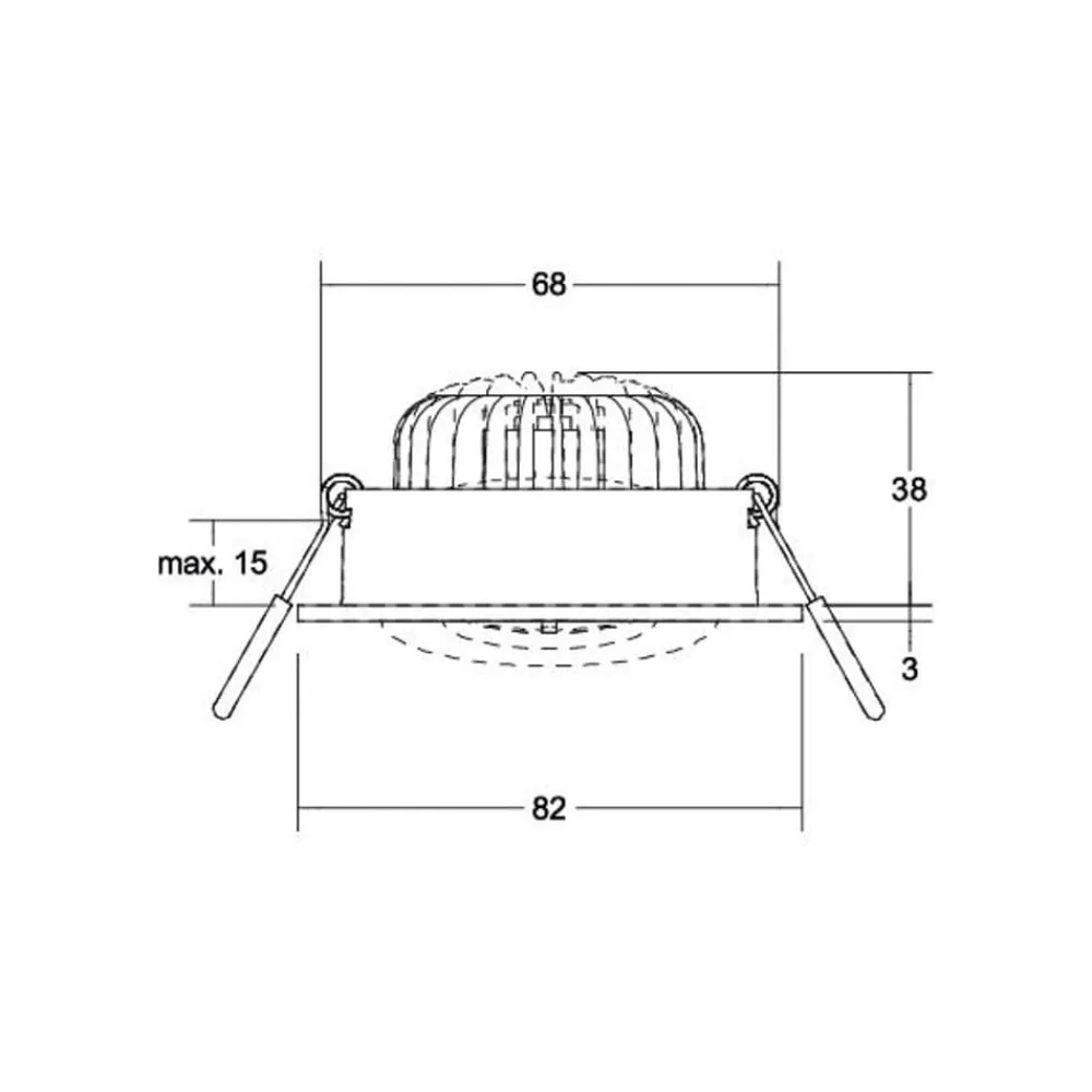 BRUMBERG LED-spot BB35 on/off-tilslutningsdåse struktureret sort