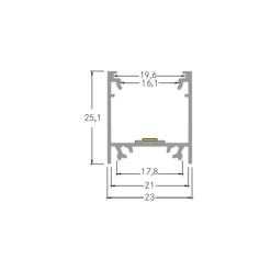 monteringsprofil højde 25 mm længde 1 m aluminium^BRUMBERG Clearance