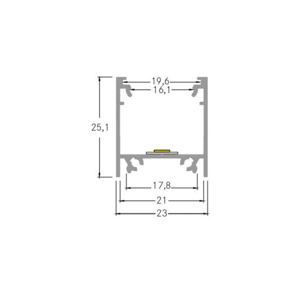 monteringsprofil højde 25 mm længde 1 m aluminium^BRUMBERG Clearance
