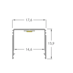 One LED overflademonteret profil, aluminium, høj, 1 meter^BRUMBERG