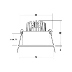 Tirrel dyb LED indbygningsspot RC, 830, rund, aluminium^BRUMBERG Outlet