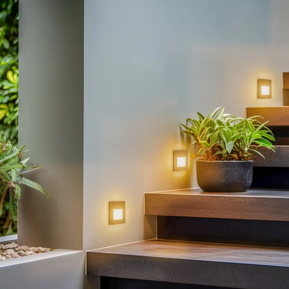 BRUMBERG Indbygningsspots>Wall Kit68 indbygning, flad, kantet, sort