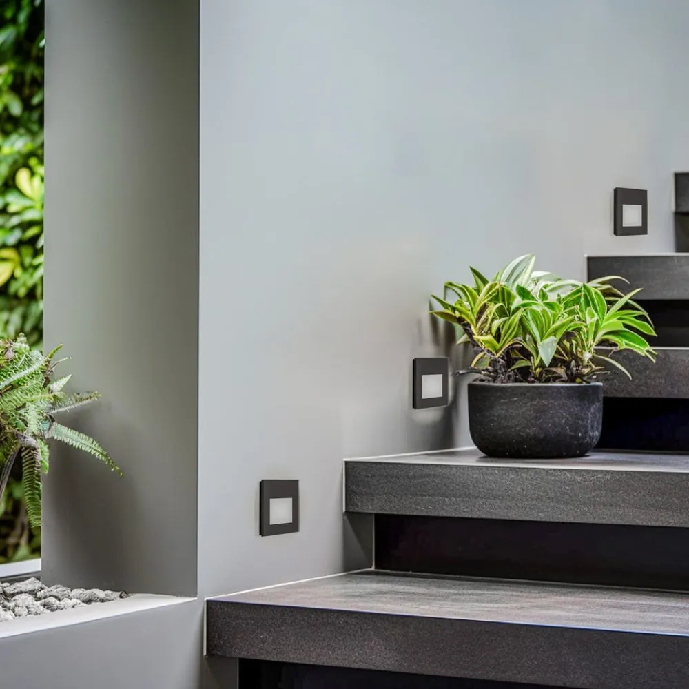 BRUMBERG Indbygningsspots>Wall Kit68 indbygning, flad, kantet, sort