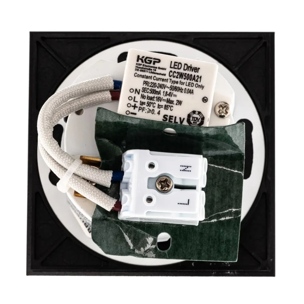 BRUMBERG Indbygningsspots>Wall Kit68 indbygning, flad, kantet, sort