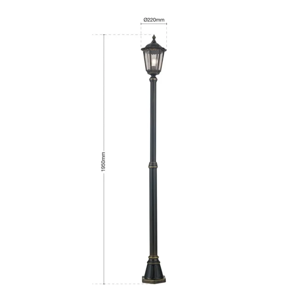 Brun lygtepæl Fabio, m. én lyskilde 211 cm^ORION New