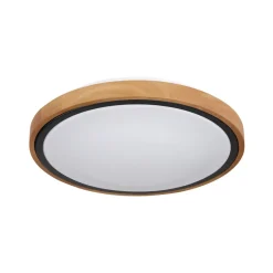 Globo Loftlamper|Loftlamper>Bruno LED-loftslampe med træramme CCT Ø 30 cm