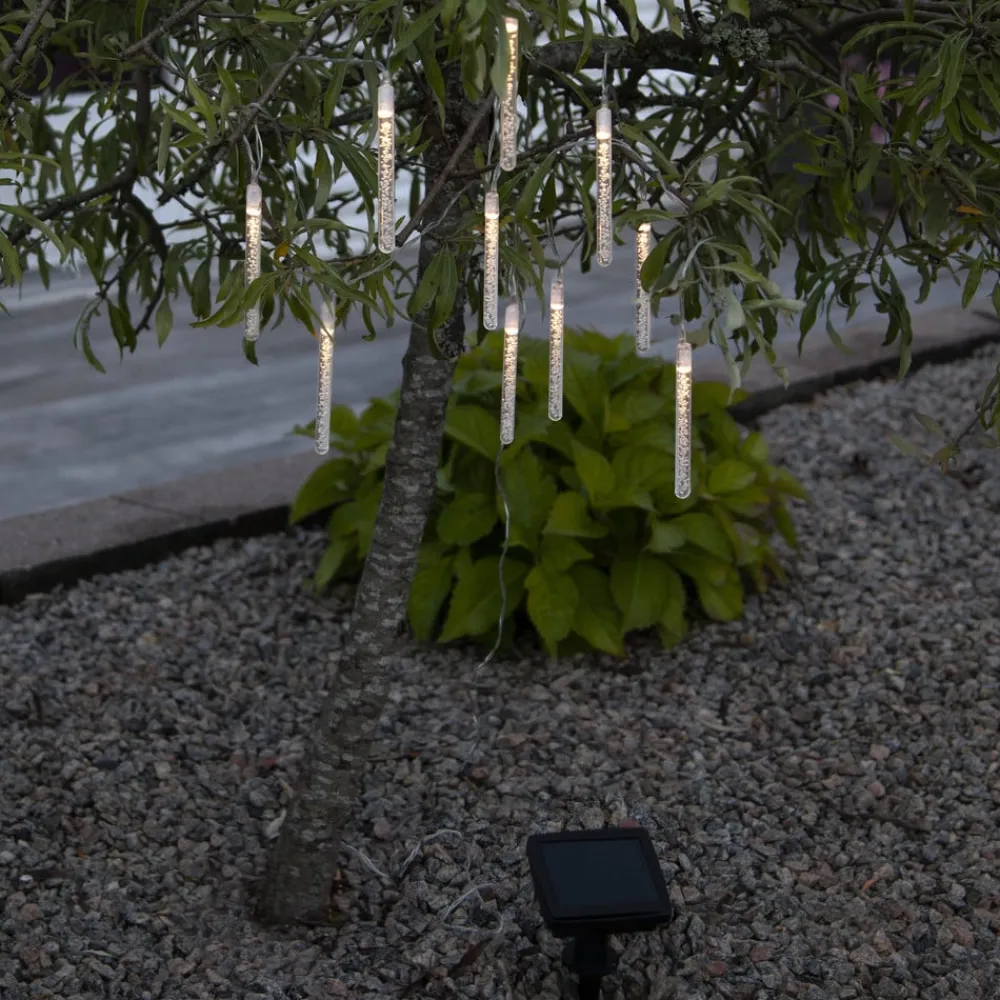 STAR TRADING Bubbly LED-solcellelyskæde, 10 lyskilder, varmhvid