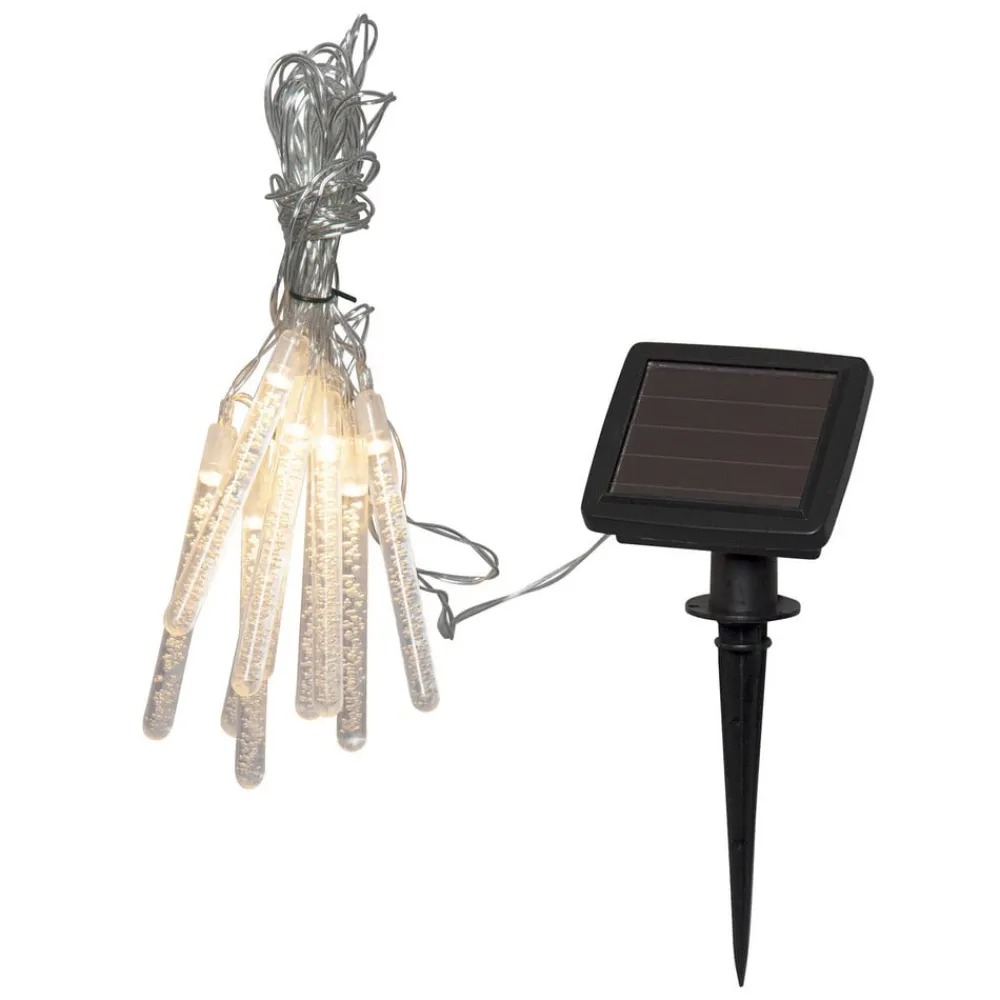 STAR TRADING Bubbly LED-solcellelyskæde, 10 lyskilder, varmhvid