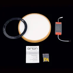 ORION Bully LED-loftlampe med træ-look, Ø 28 cm