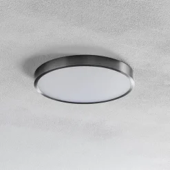 ORION Bully LED-loftslampe, mat nikkel, Ø 24 cm