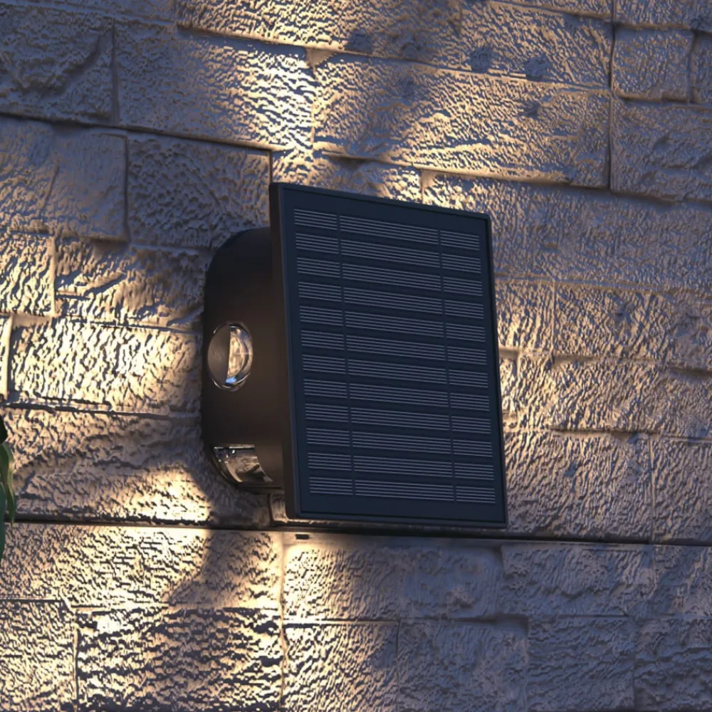 Altamura udendørs LED-væglampe, indirekte, sort^Calex New