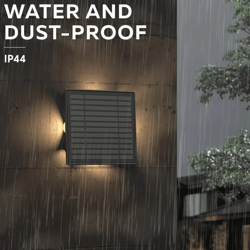 Altamura udendørs LED-væglampe, indirekte, sort^Calex New